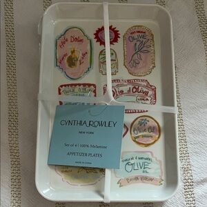 Cynthia Rowley 4 Olive Oil Melamine Appetizer Plates